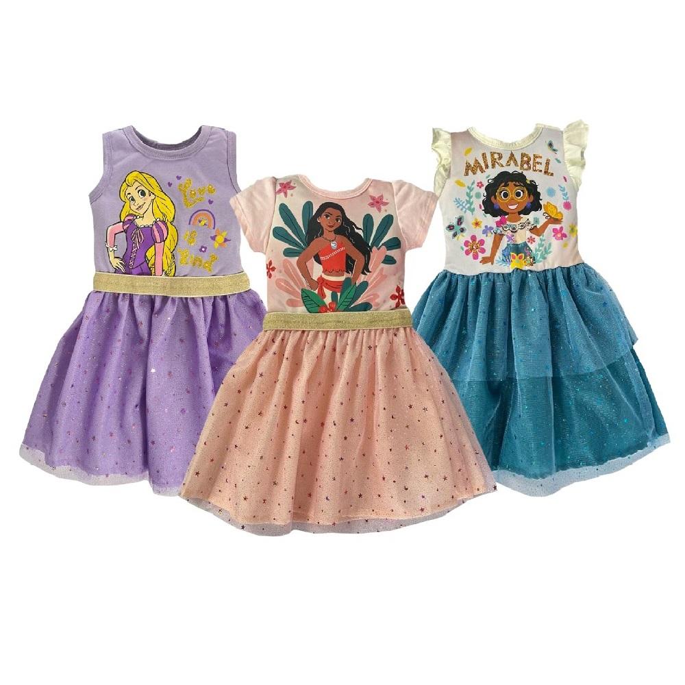 Kit 3 Vestidos Disney Multicolor Rapunzel/ Moana/ Mirabel