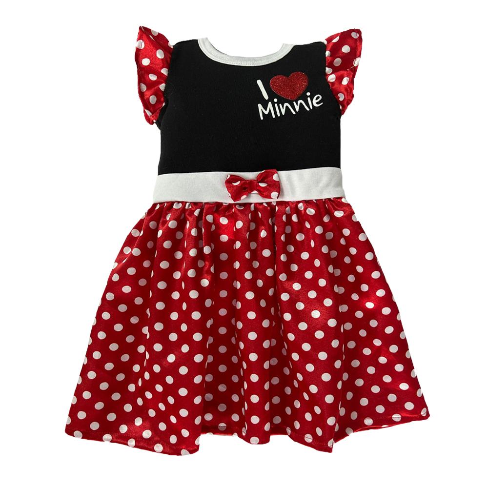 Foto 5 pulgar | Kit 3 Vestidos Disney Minnie Rojo/Rosa/Negro