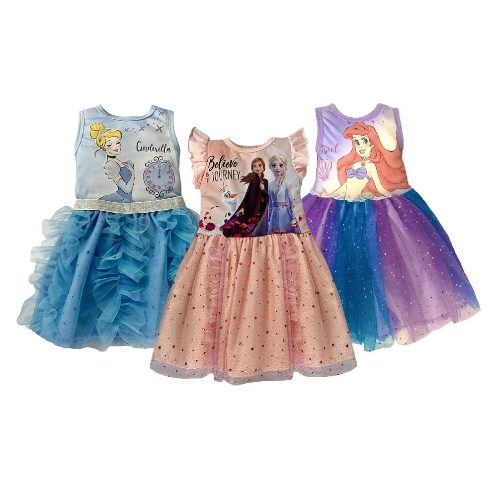 Foto 2 pulgar | Kit 3 Vestidos Disney Multicolor Cenicienta/ Frozen/ Ariel