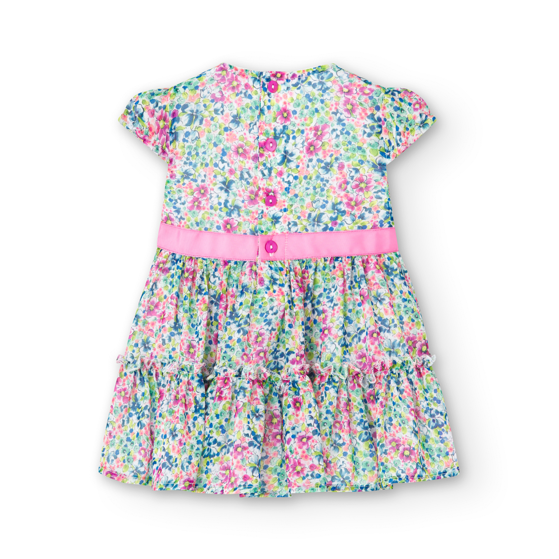 Foto 3 pulgar | Vestido De Gasa Con Estampado Floral Boboli para Niña