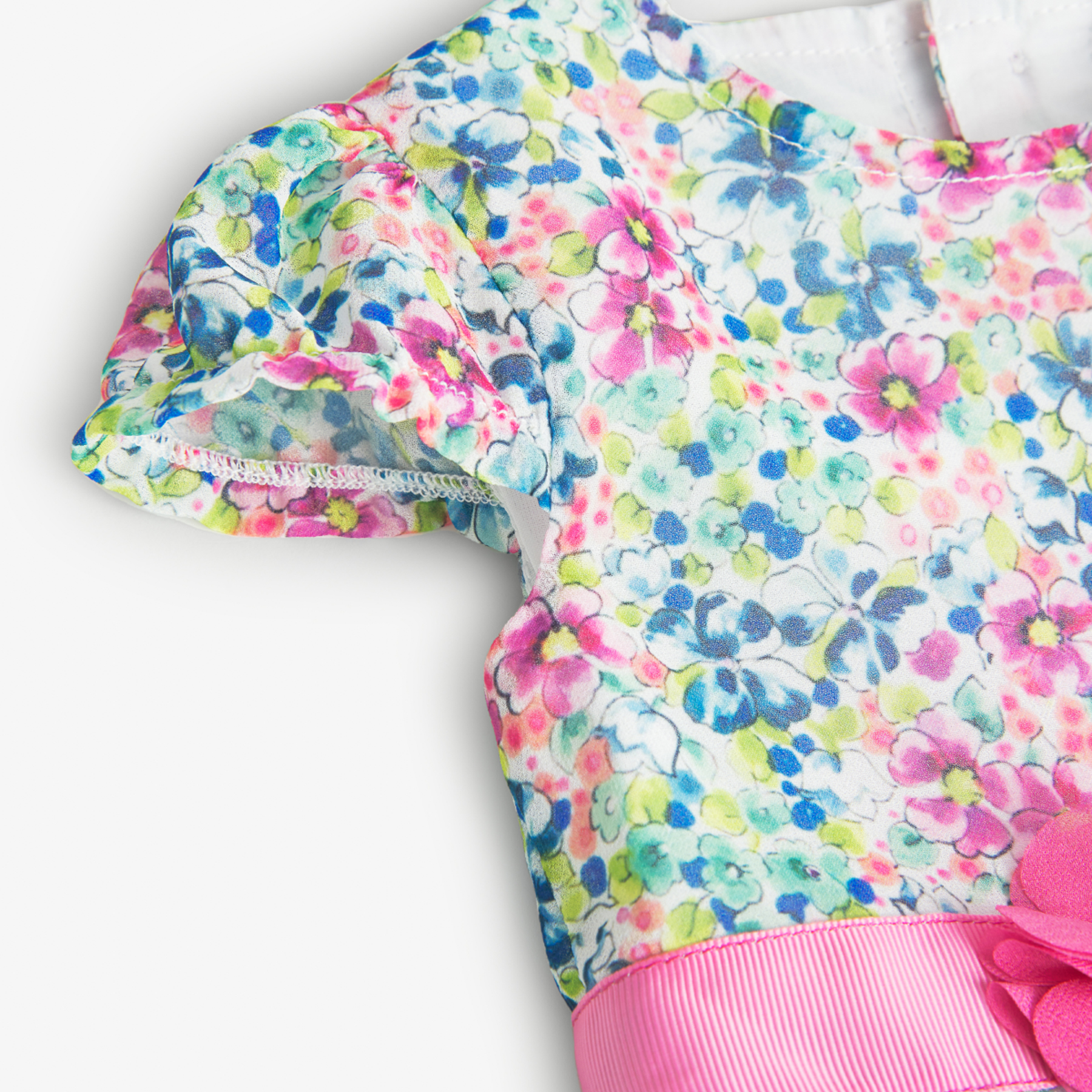 Foto 4 pulgar | Vestido De Gasa Con Estampado Floral Boboli para Niña