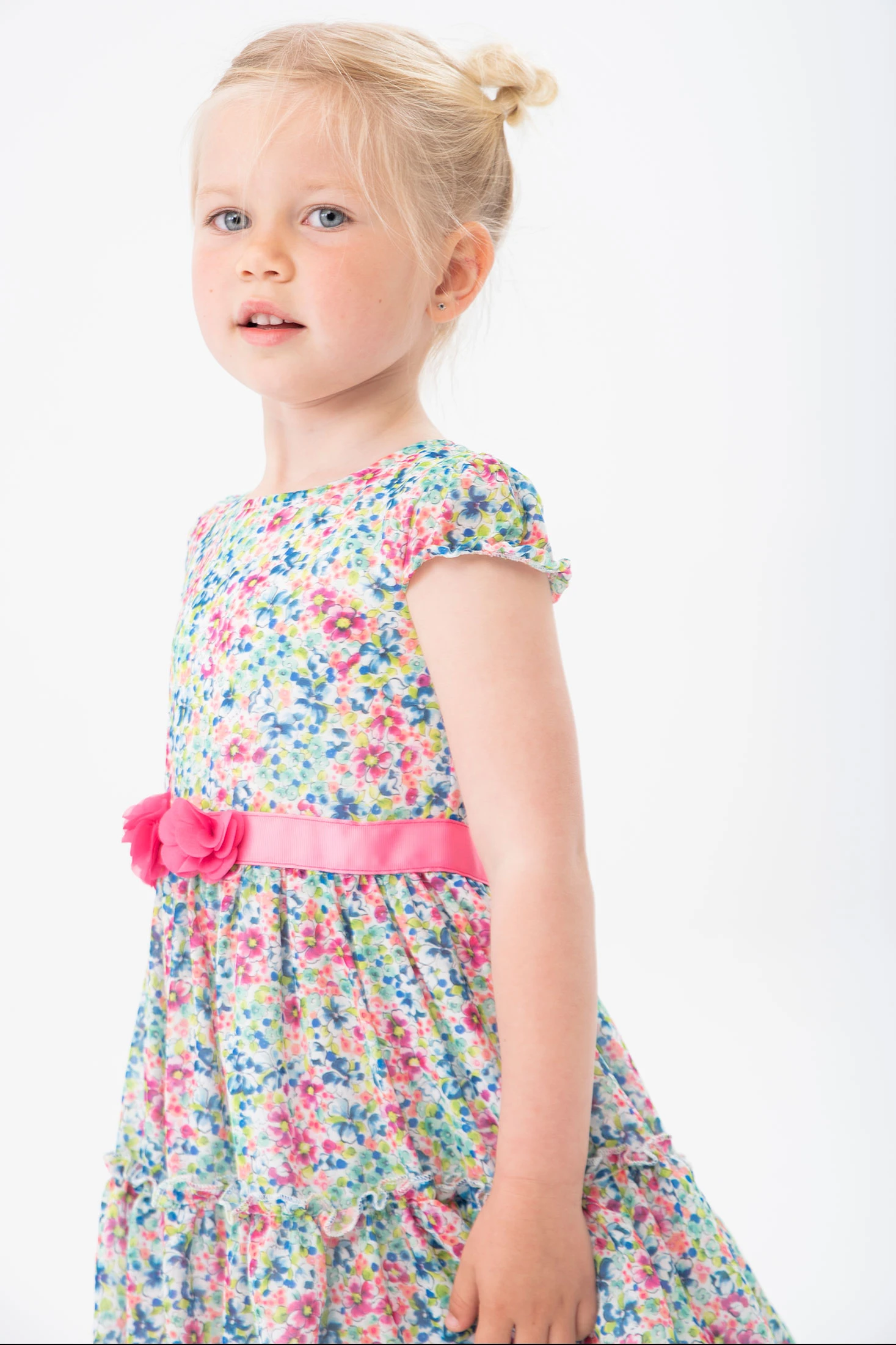 Foto 6 pulgar | Vestido De Gasa Con Estampado Floral Boboli para Niña