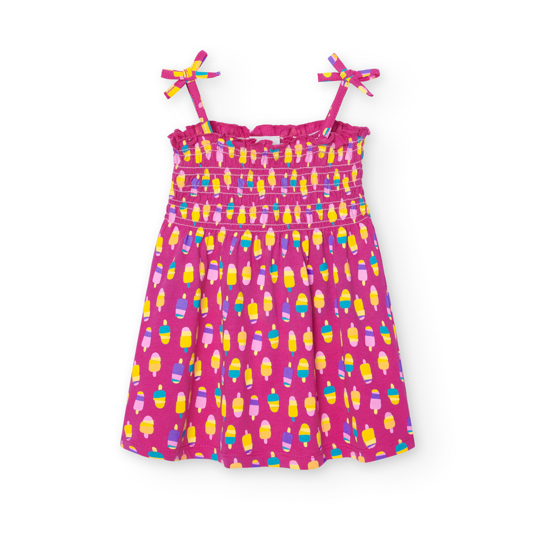 Vestido de Punto Boboli Rosa Estampado para Niña