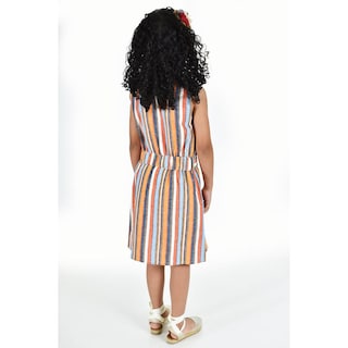 Foto 3 | Vestido De Niña Lino Multicolor Roman Fashion /kids, 35081 (rayas Multicolor) Naranja