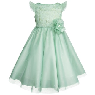 Foto 1 | Vestido De Fiesta Verde Pastel Con Flores Para Niñas Gerat