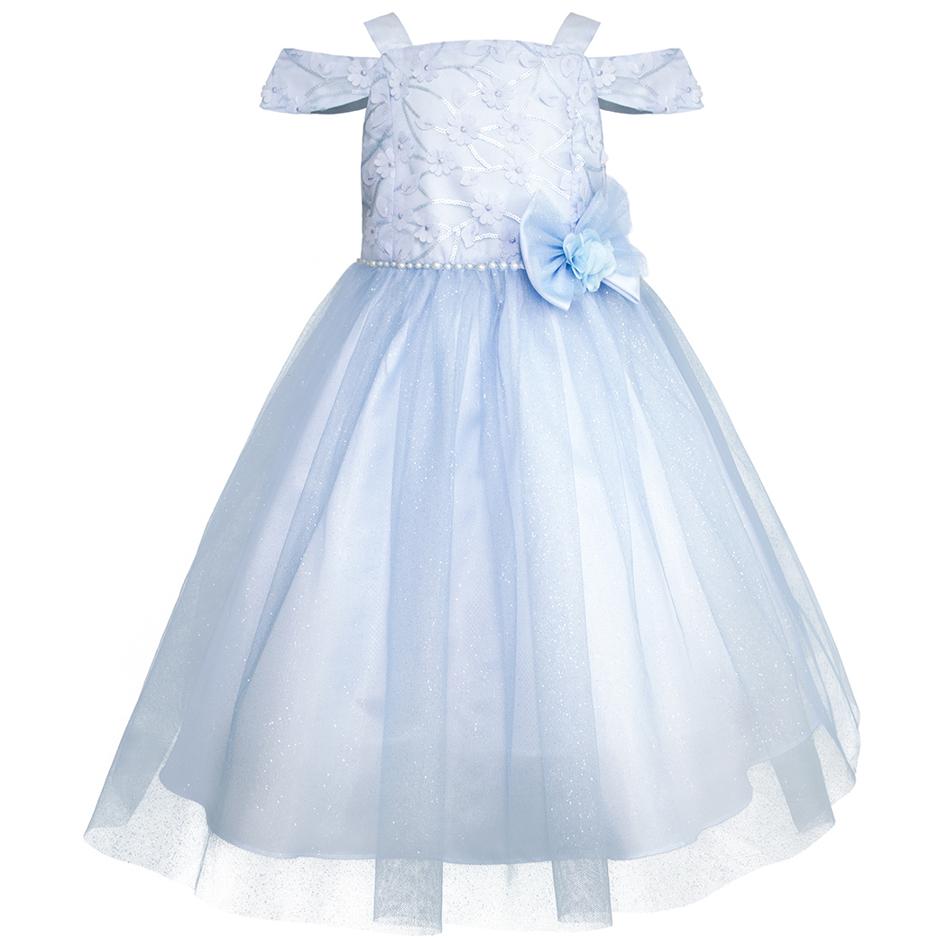 Foto 2 pulgar | Vestido Azul Con Diseño Princesa Y Tul Brillante Para Niñas Gerat