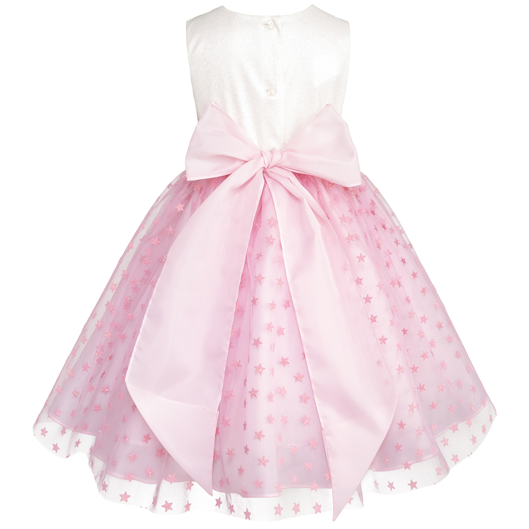 Foto 3 pulgar | Vestido De Fiesta Rosa Con Estrellas Brillantes Para Niñas Gerat