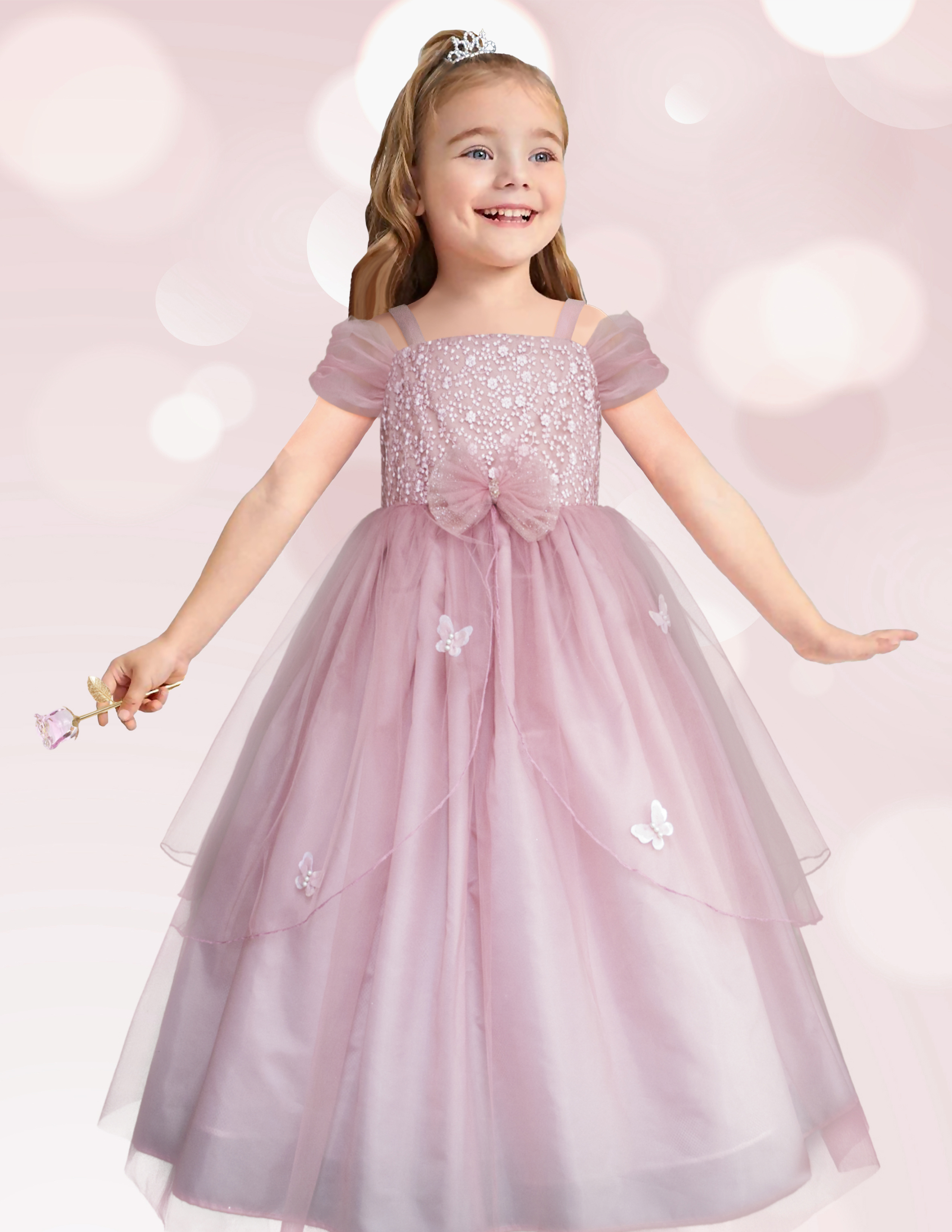 Foto 2 pulgar | Vestido Rosa De Princesa Con Tul Para Niñas Gerat