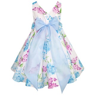 Foto 3 | Vestido Floral Azul Y Lila Para Niñas Gerat