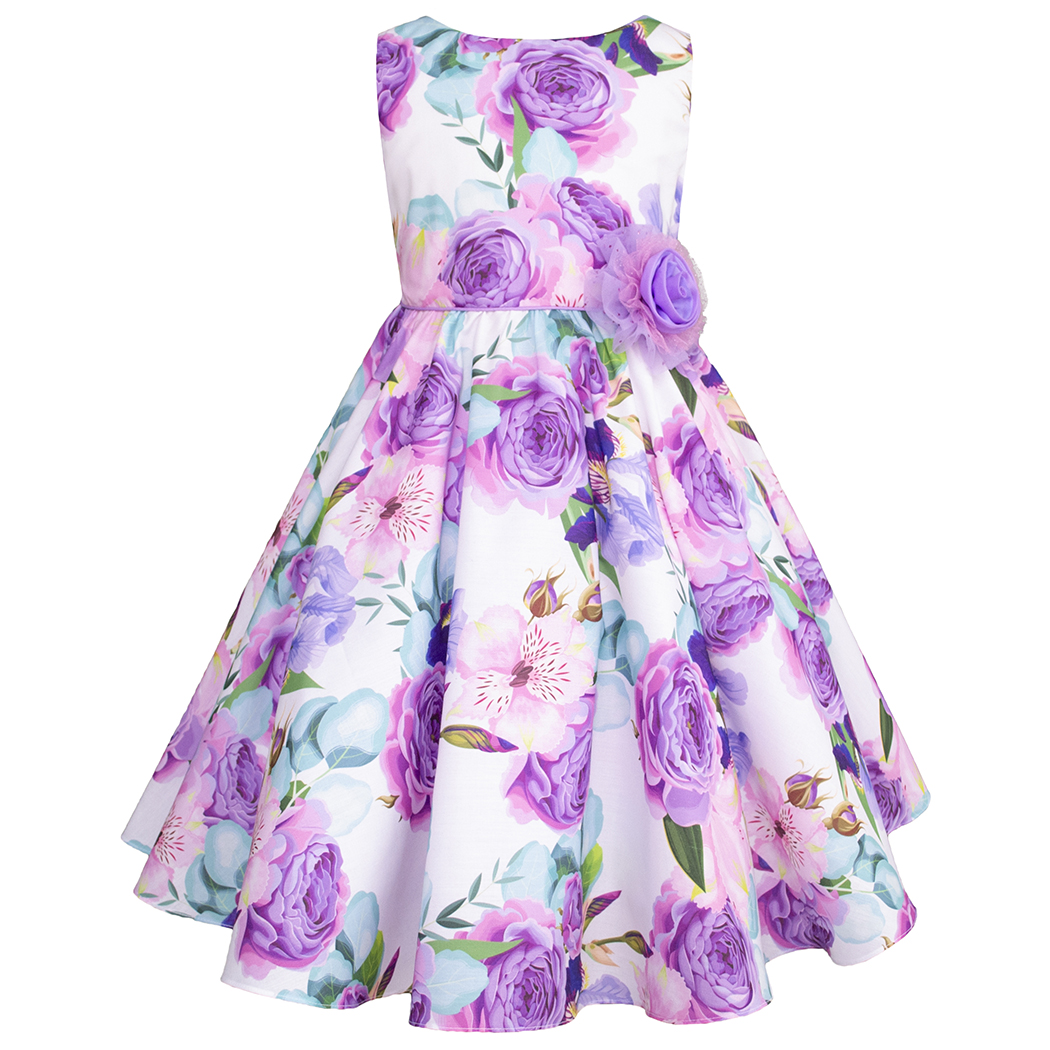 Foto 3 pulgar | Vestido De Flores Lila Para Niñas Gerat