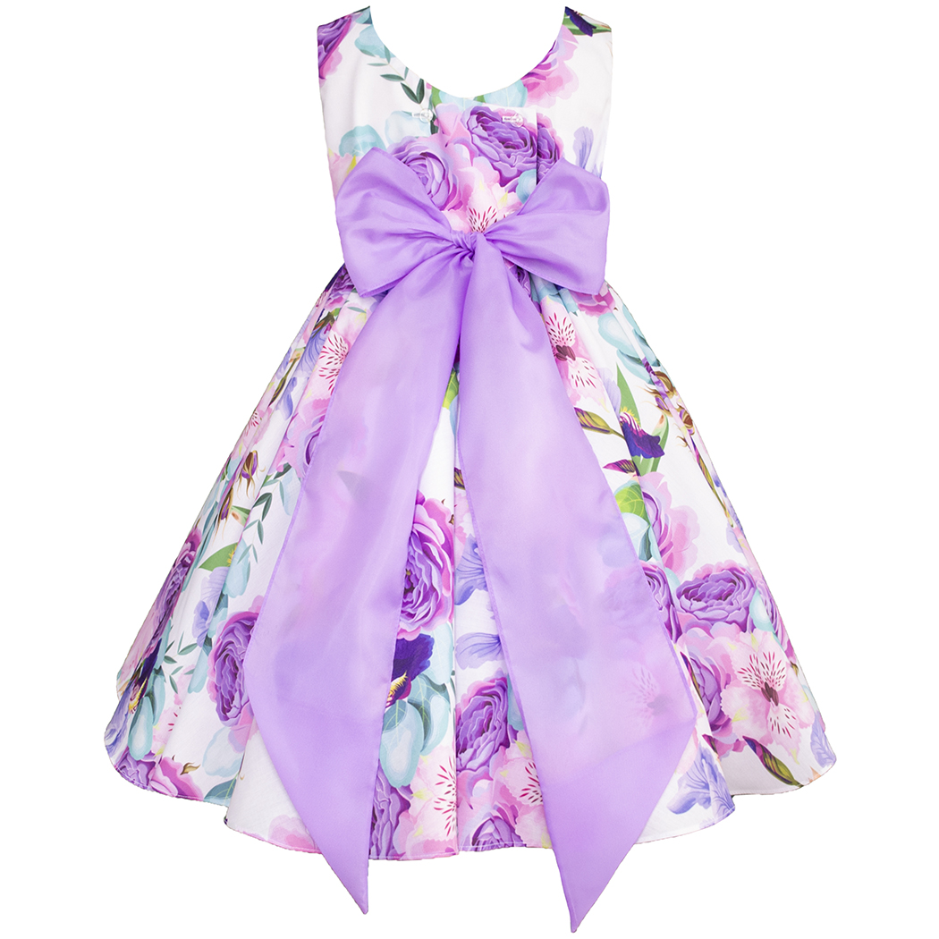 Foto 4 pulgar | Vestido De Flores Lila Para Niñas Gerat