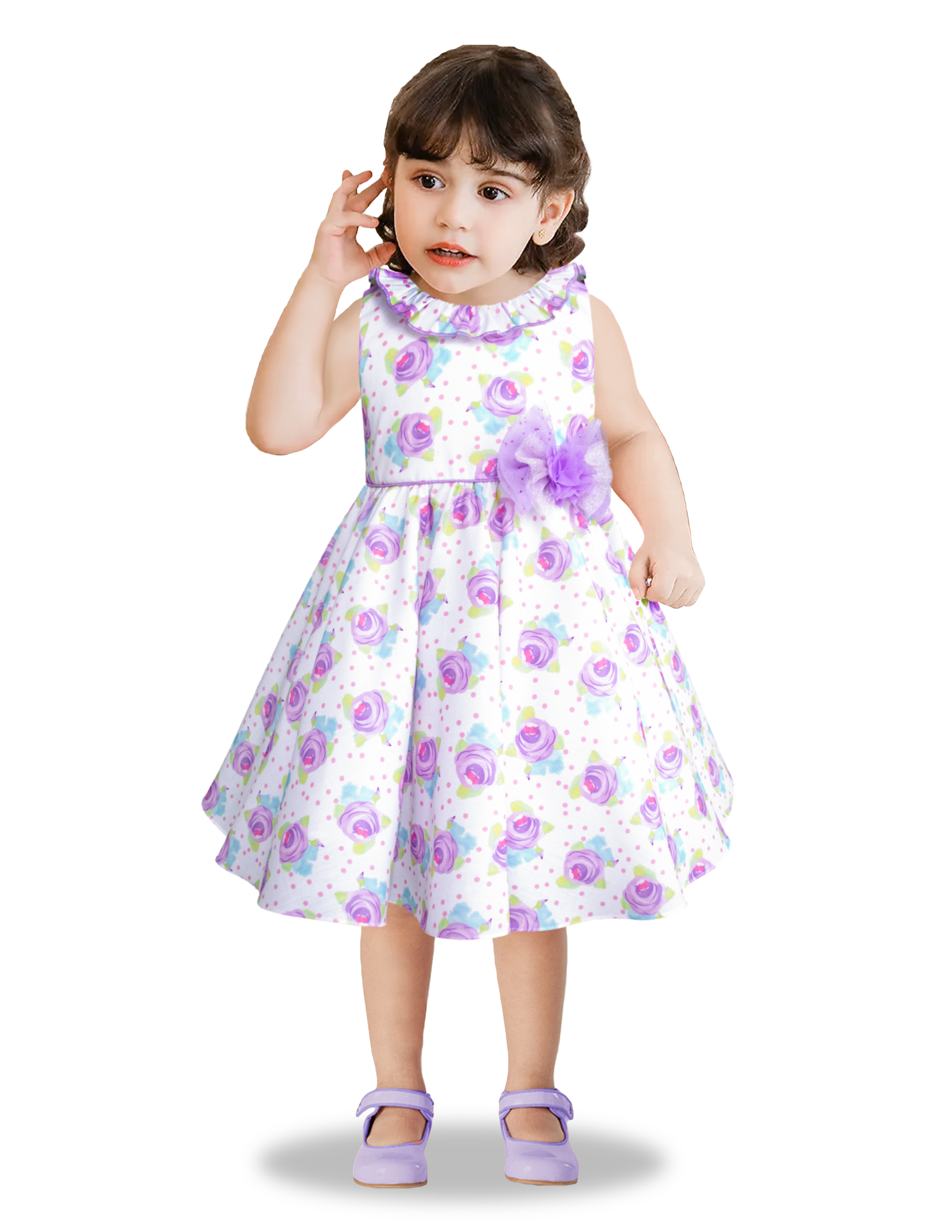 Vestido Floral Lila Para Niñas Pequeñas Gerat