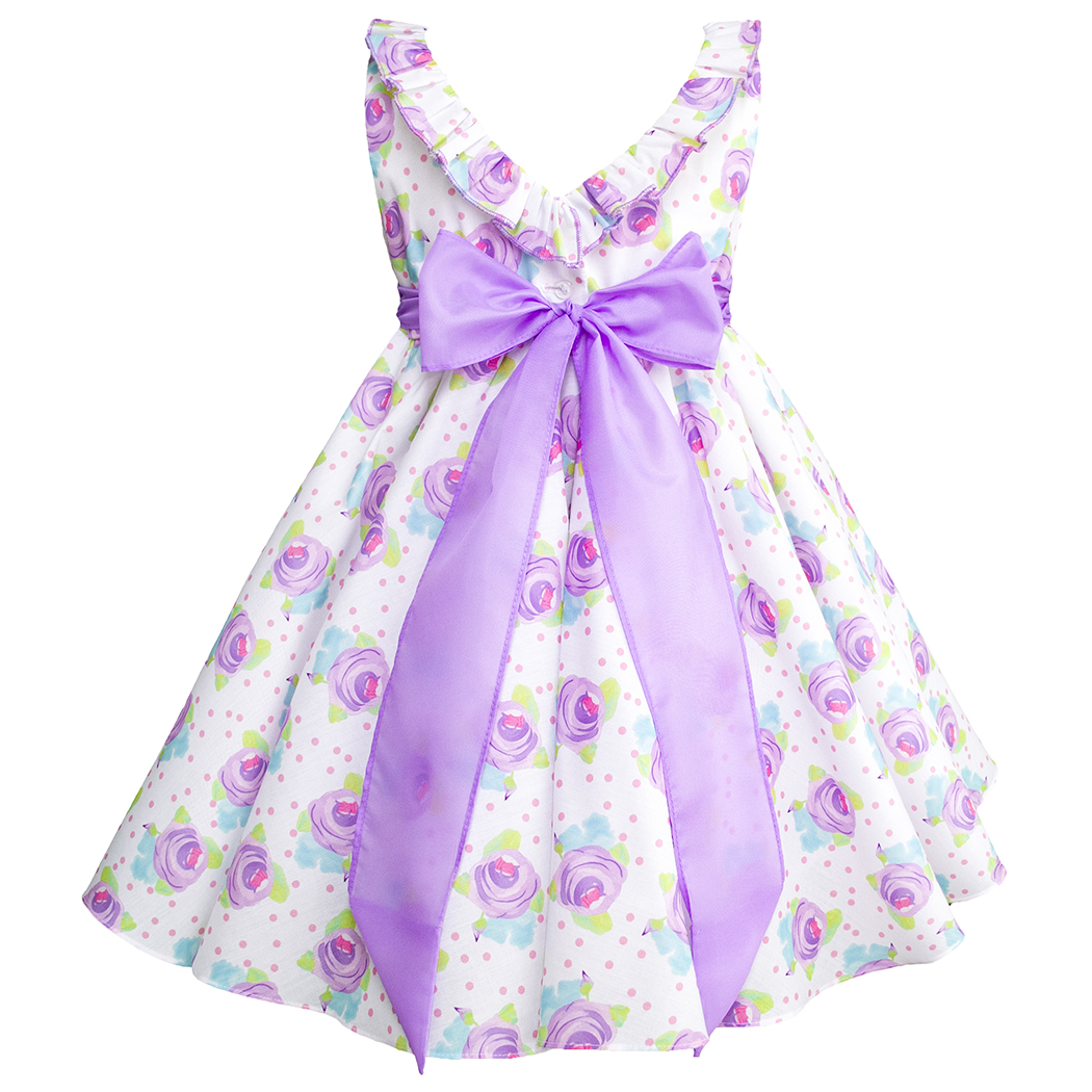 Foto 3 | Vestido Floral Lila Para Niñas Pequeñas Gerat