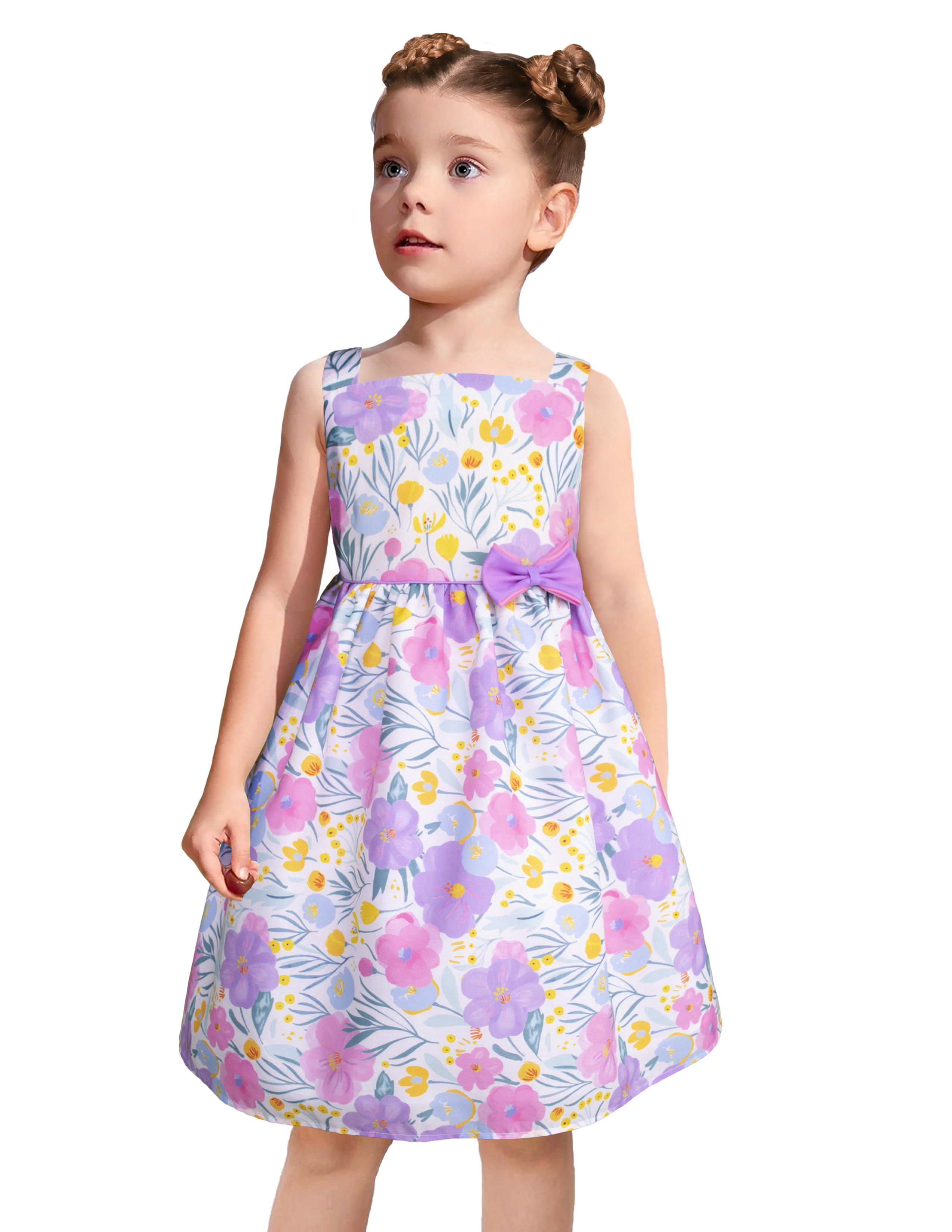 Vestido Floral para Niña con Moño Gerat