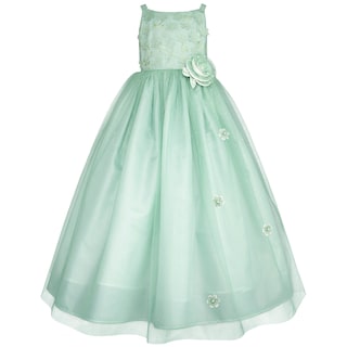 Foto 2 | Vestido De Fiesta Verde Pastel Con Tul Y Flores Gerat