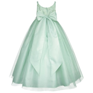 Foto 3 | Vestido De Fiesta Verde Pastel Con Tul Y Flores Gerat