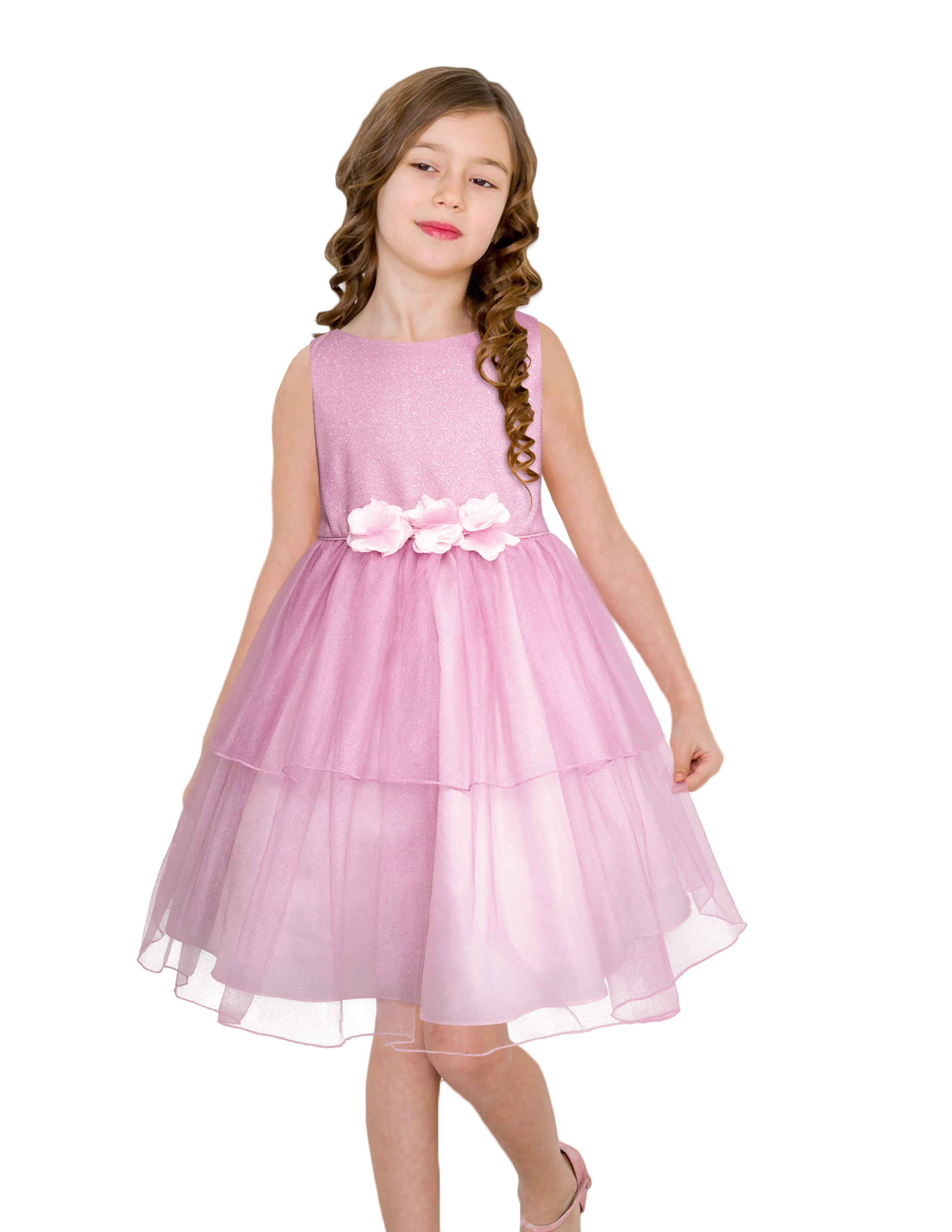 Vestido De Fiesta Rosa Con Brillos Gerat Para Niñas