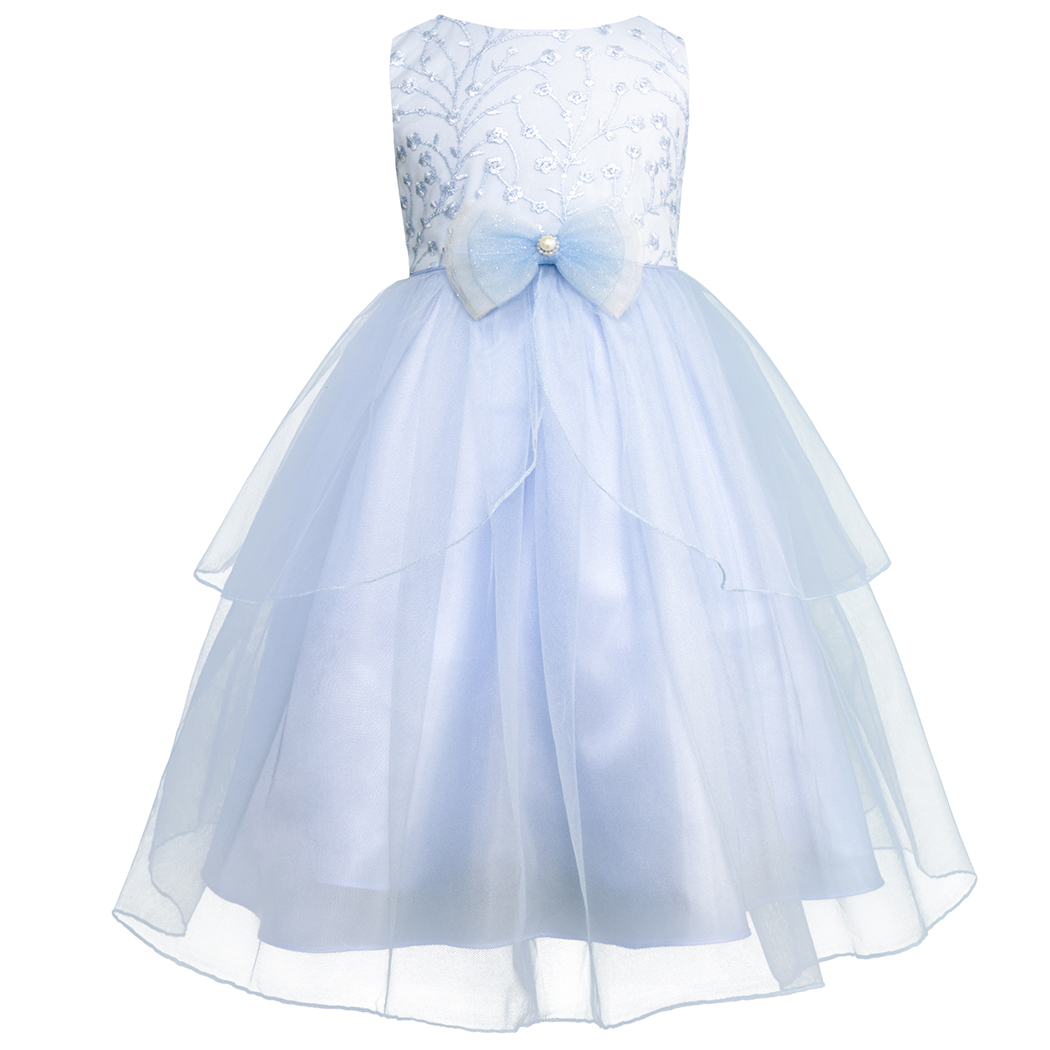 Foto 3 pulgar | Vestido De Fiesta Azul Cielo Con Encaje Y Tul Para Niñas