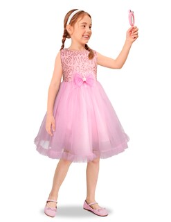 Foto 1 | Vestido De Fiesta Rosa Con Encaje Y Tul Para Niñas