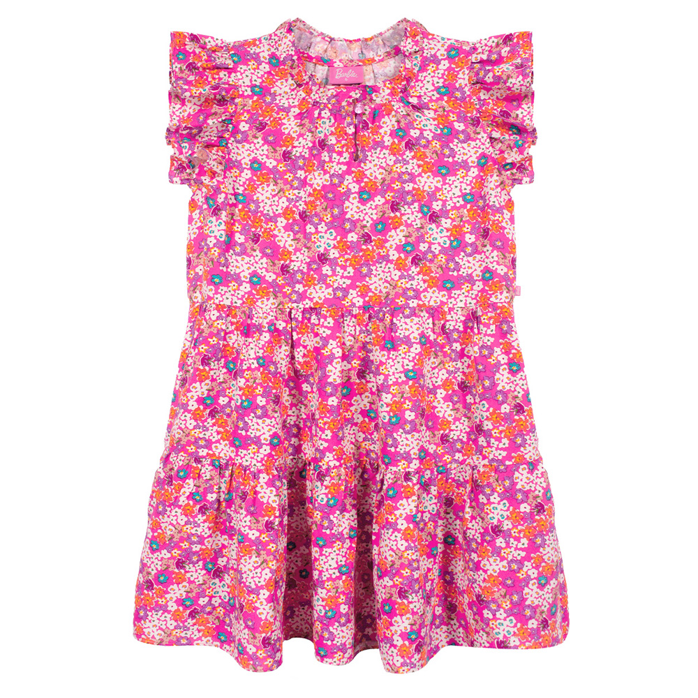 Foto 2 pulgar | Vestido Floral Ligero Barbie Rosa para Niña