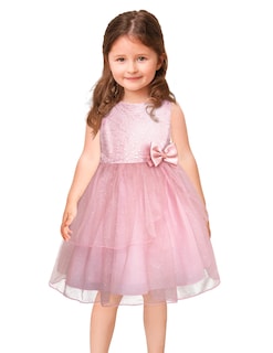 Foto 1 | Vestido de Fiesta Gert Rosa con Brillos y Tul en Capas para Niñas