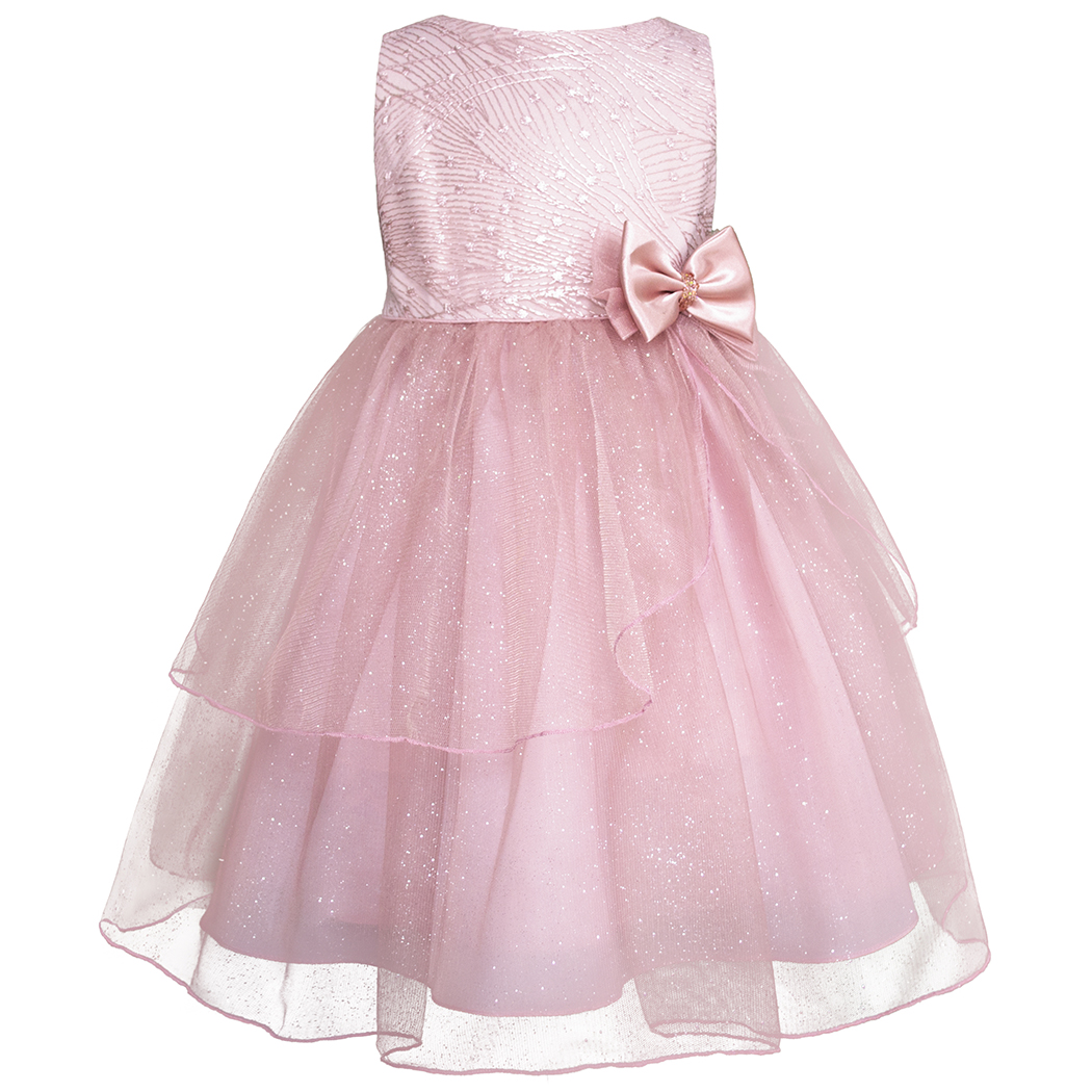 Foto 3 pulgar | Vestido de Fiesta Gert Rosa con Brillos y Tul en Capas para Niñas