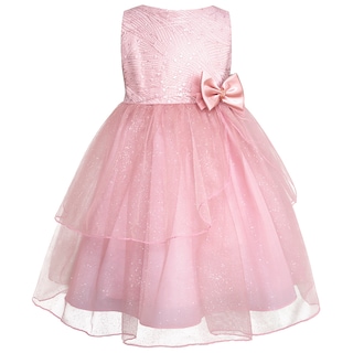 Foto 2 | Vestido de Fiesta Gert Rosa con Brillos y Tul en Capas para Niñas