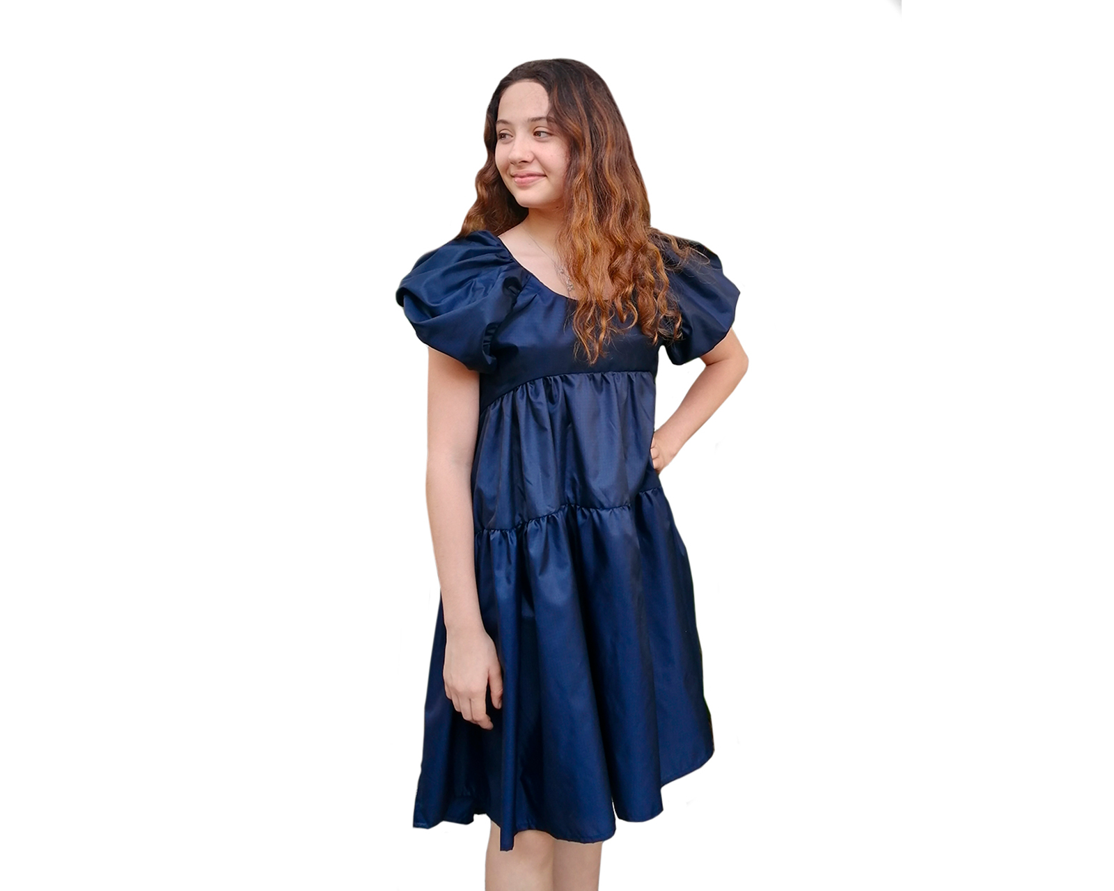 Foto 2 pulgar | Vestido Para Niña Carana Amplio Manga Ranglan Marino, Desigual Talla 12