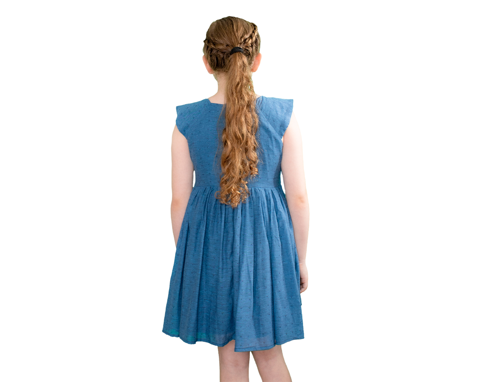Foto 4 pulgar | Vestido Para Niña Carana Corto, Sin Mangas Con Adornos, Corte Amplio Color Azul