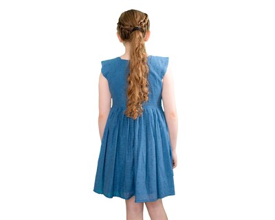 Foto 3 | Vestido Para Niña Carana Corto, Sin Mangas Con Adornos, Corte Amplio Color Azul