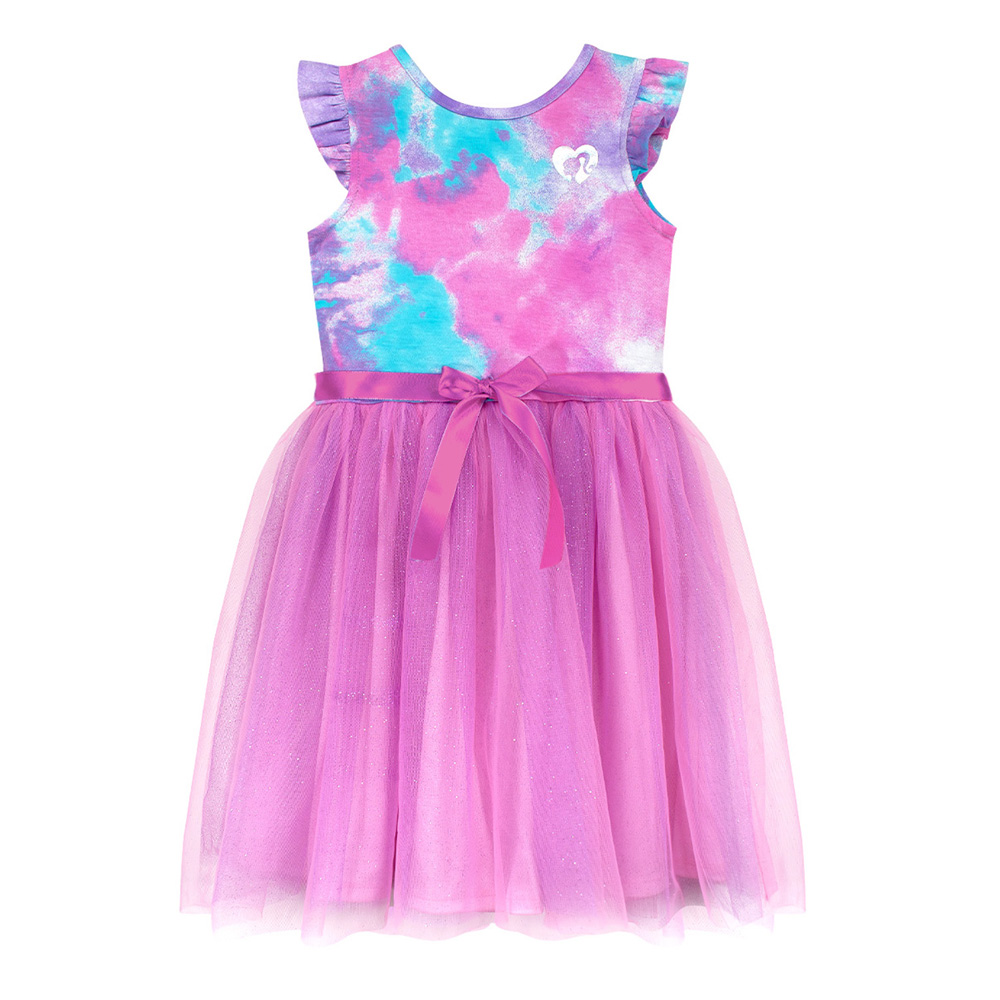 Foto 2 pulgar | Vestido Fiusha En Tela Brillante Con Moño Y Distintivo Estampado De Barbie Para Niña