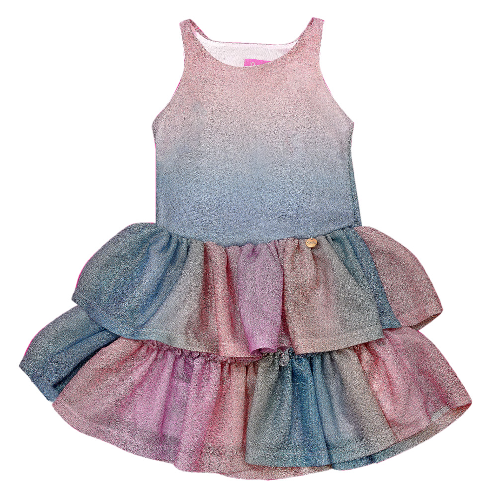 Foto 2 pulgar | Vestido En Poliester Multicolor De Barbie En Tirantes Para Niña