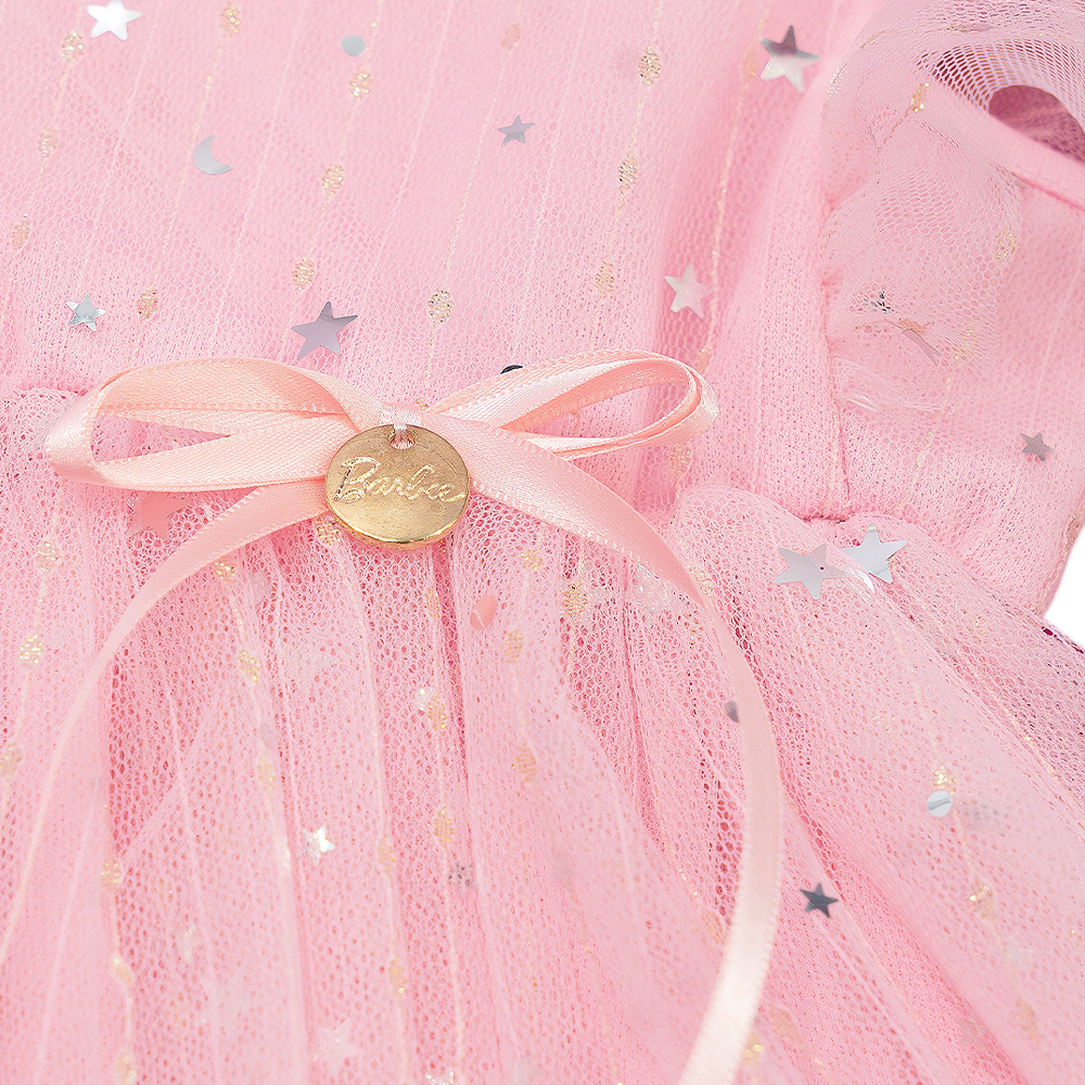Foto 5 pulgar | Vestido Rosa Brillante Barbie para Niña