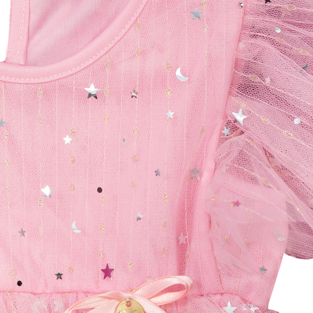 Foto 6 pulgar | Vestido Rosa Brillante Barbie para Niña