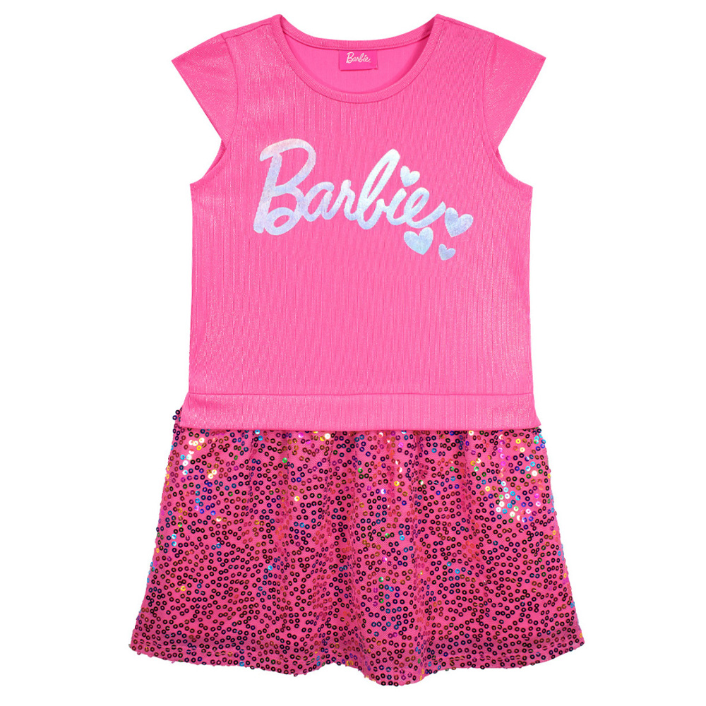 Foto 2 pulgar | Vestido con Apliques de Lentejuela Barbie Rosa para Niña
