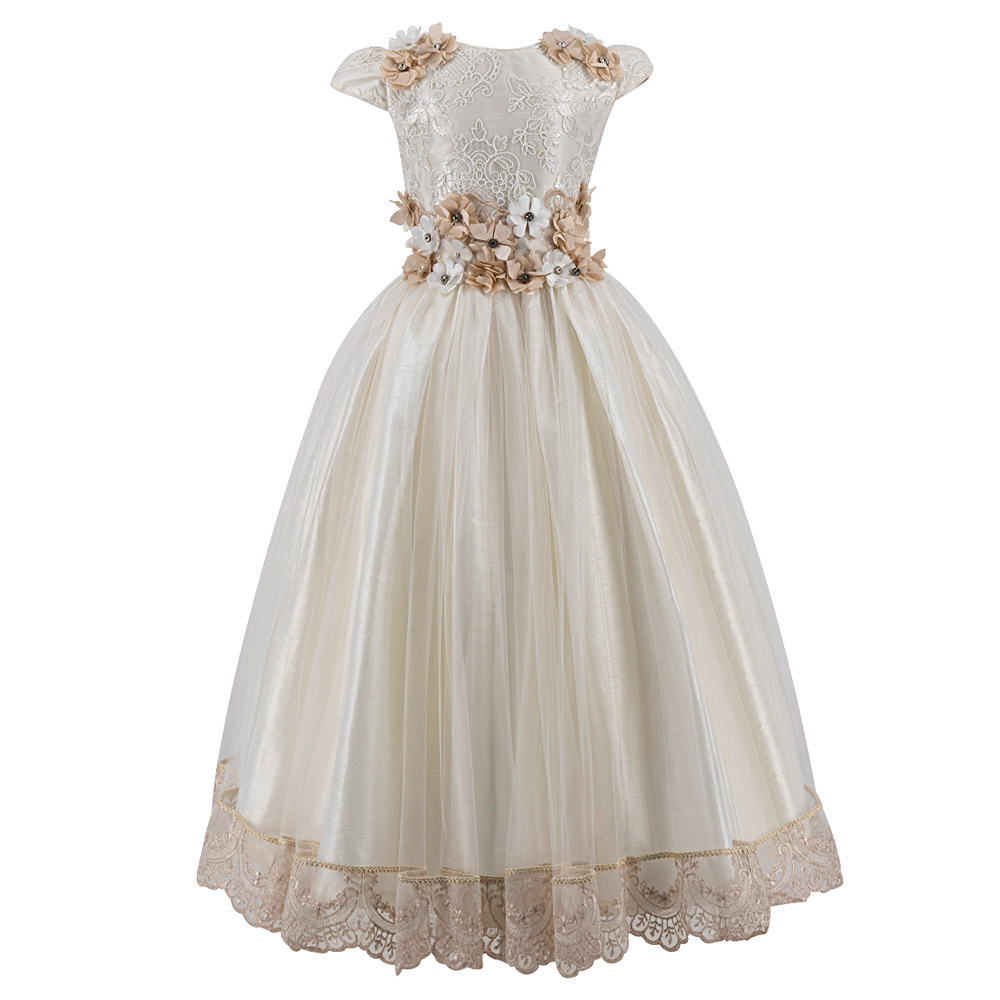 Foto 3 pulgar | Vestido de Primera Comunión MimaLui Aria Ivory Nude para Niña