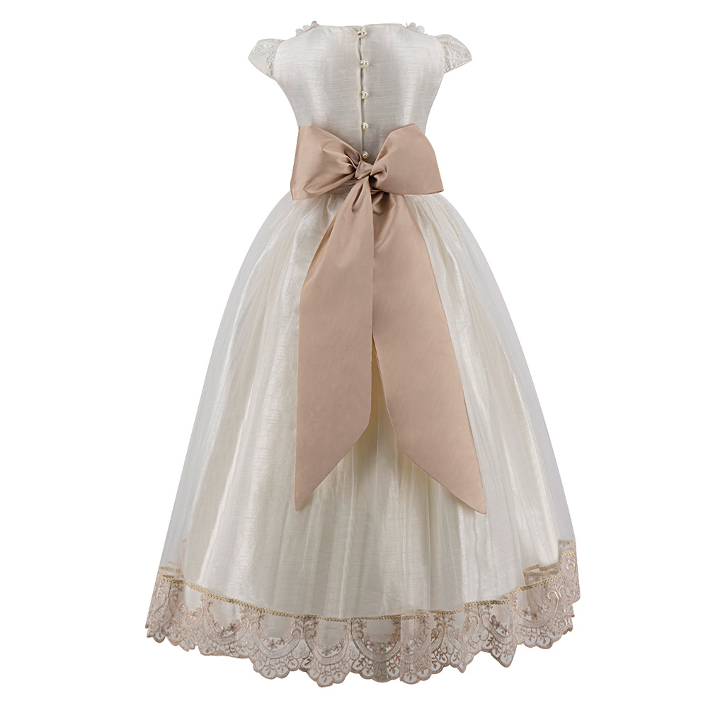 Foto 4 pulgar | Vestido de Primera Comunión MimaLui Aria Ivory Nude para Niña