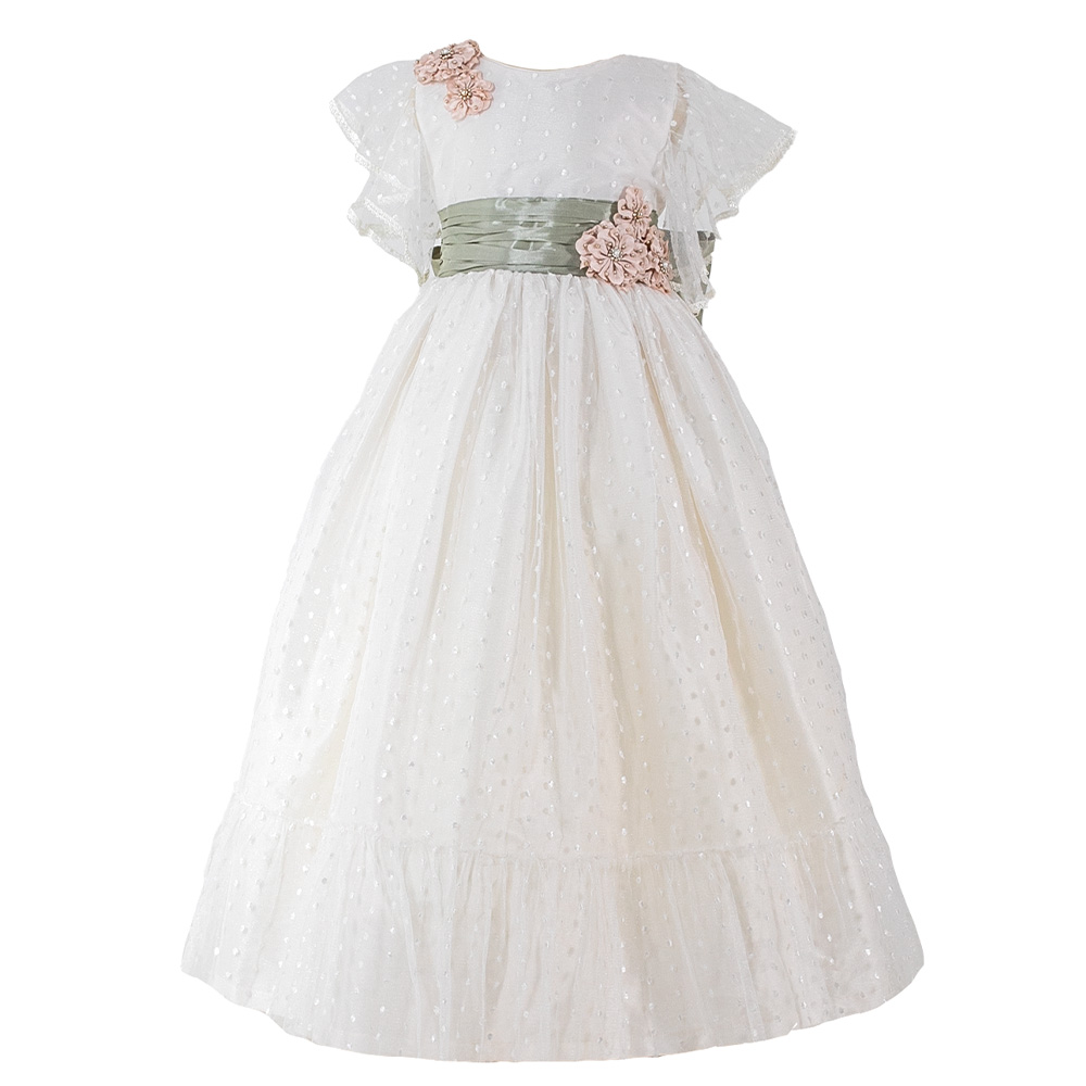 Foto 2 pulgar | Vestido de Primera Comunión Mima Lui Olivo Ivory Nude con Decoraciones