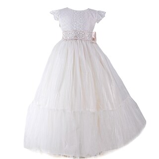 Foto 1 | Vestido de Primera Comunión Mima Lui Anis Ivory Nude con Talle Bordado