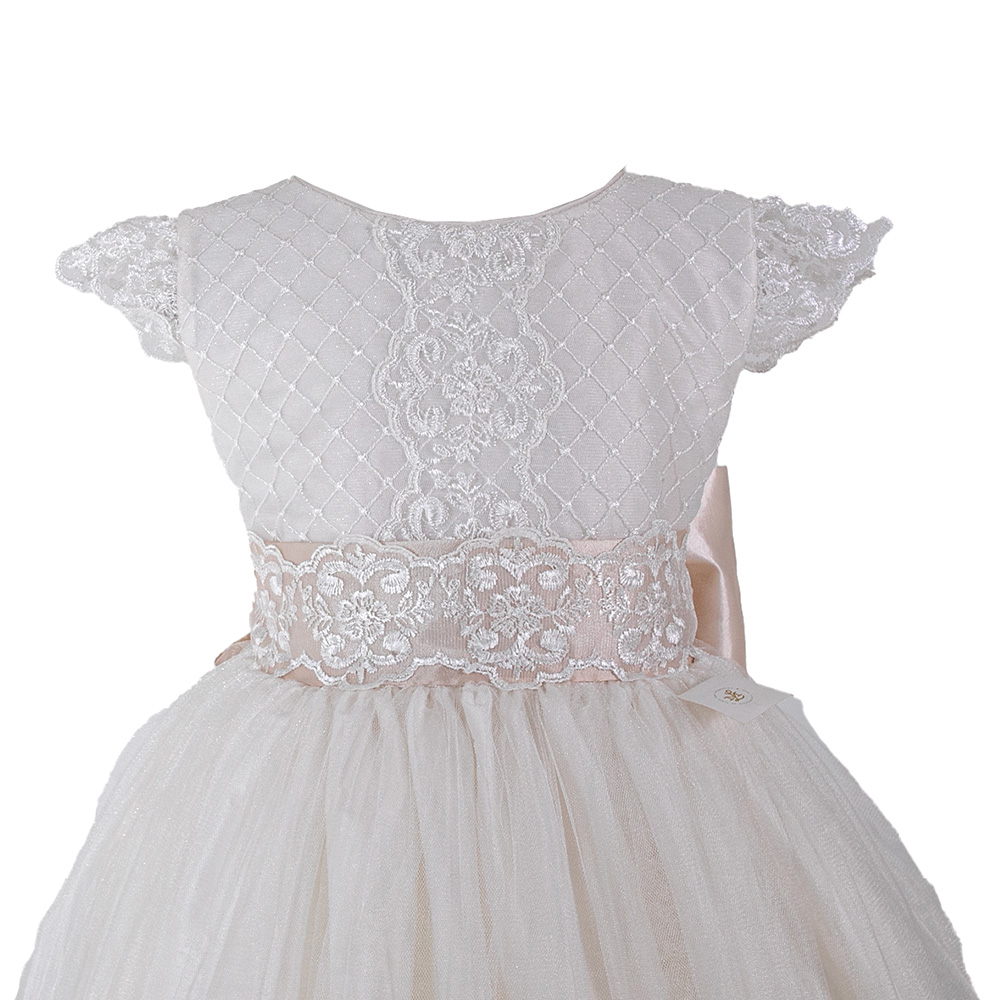 Foto 3 pulgar | Vestido de Primera Comunión Mima Lui Anis Ivory Nude con Talle Bordado