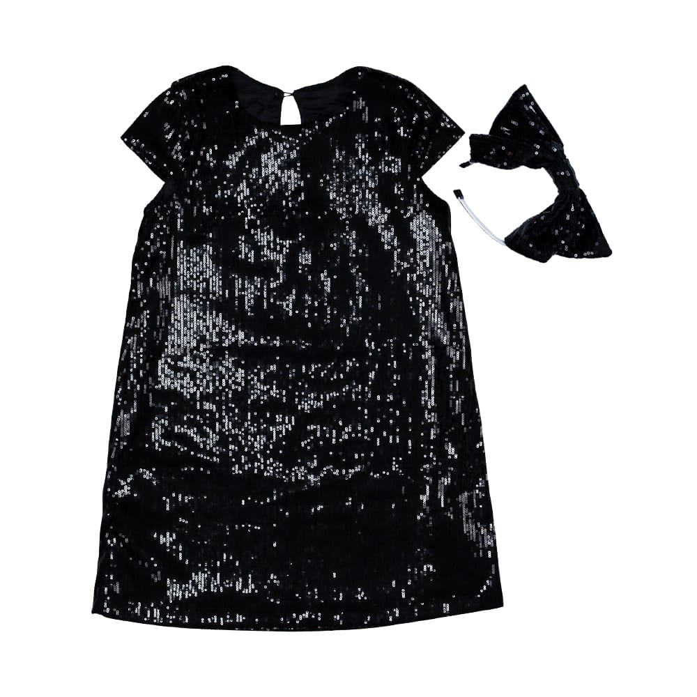 Foto 2 pulgar | Vestido Coqueta Para Niña De Poliéster Negro Con Diadema