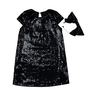 Foto 1 | Vestido Coqueta Para Niña De Poliéster Negro Con Diadema