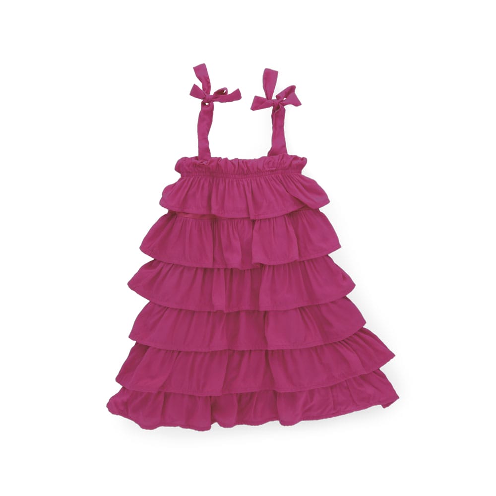 Foto 3 pulgar | Vestido Coqueta Para Niña De Rayón Rosa Con Olanes