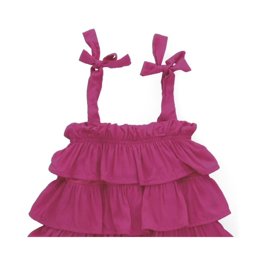 Foto 4 pulgar | Vestido Coqueta Para Niña De Rayón Rosa Con Olanes