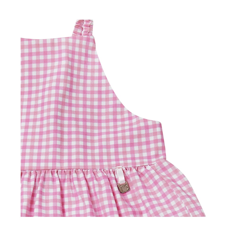 Foto 4 pulgar | Vestido Coqueta Para Niña De Algodón Rosa Con Cuadros Vichy