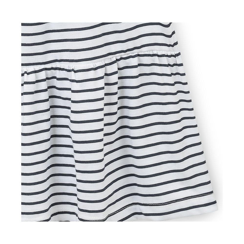 Foto 5 pulgar | Vestido Coqueta Para Niña De Algodón En Azul Blanco Con Tirantes