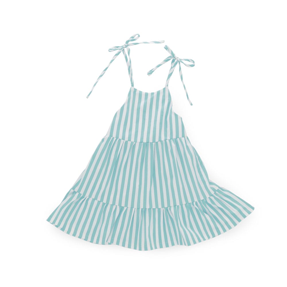 Foto 3 pulgar | Vestido Coqueta Para Niña De Algodón Azul Con Tirantes Ajustables