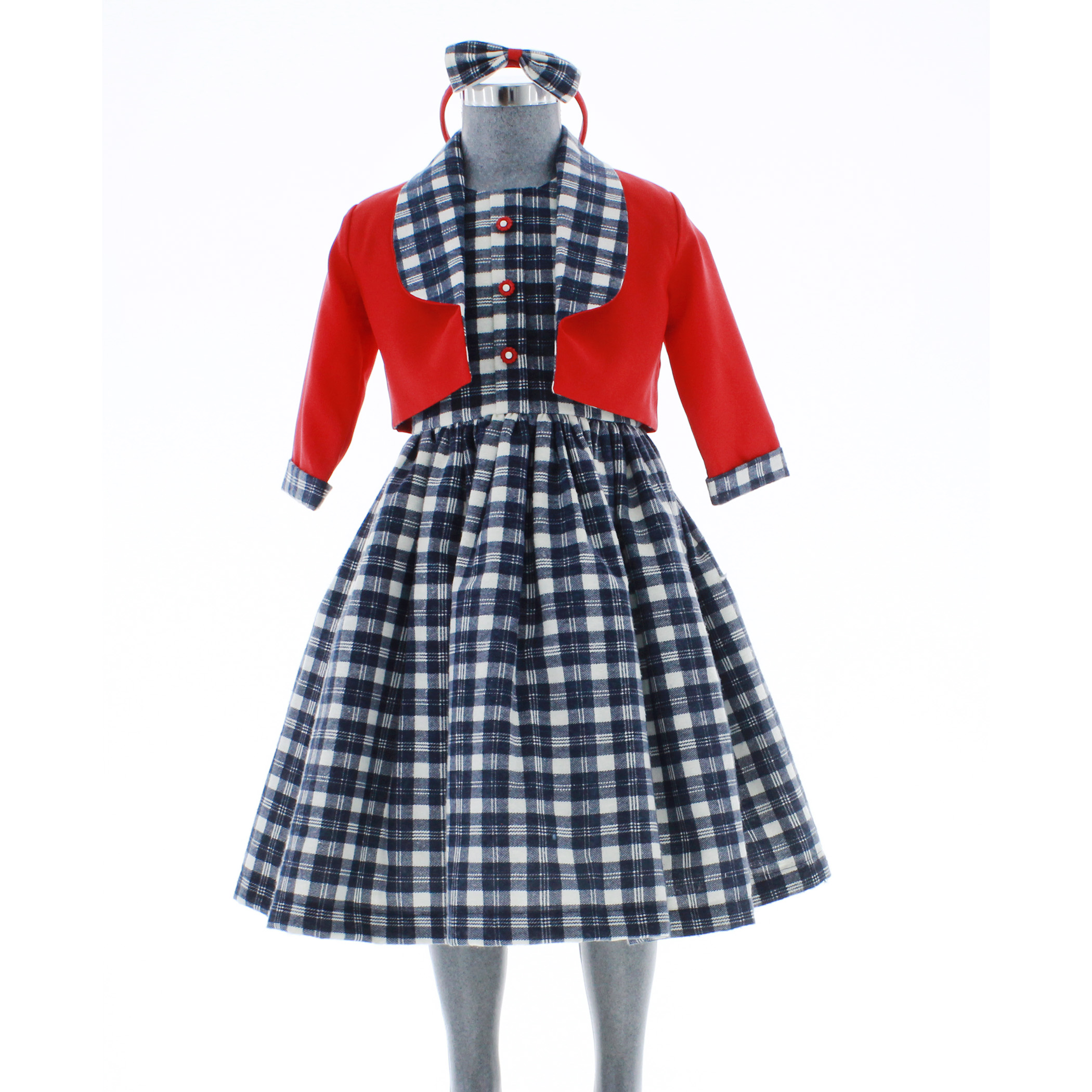 Foto 3 pulgar | Vestido Para Niña Chicos Olé 3647 Azul De Cuadros