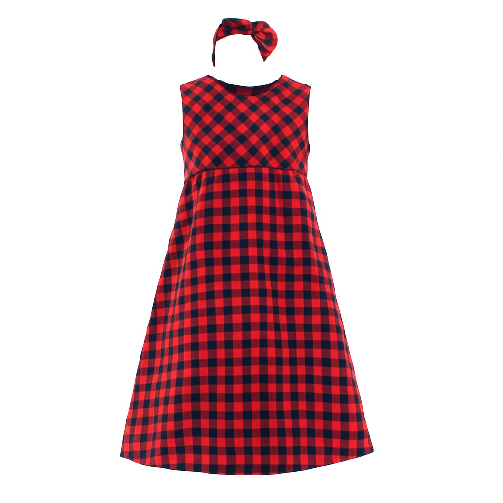 Foto 2 pulgar | Vestido Para Niña Chicos Olé 3715 Rojo De Cuadros