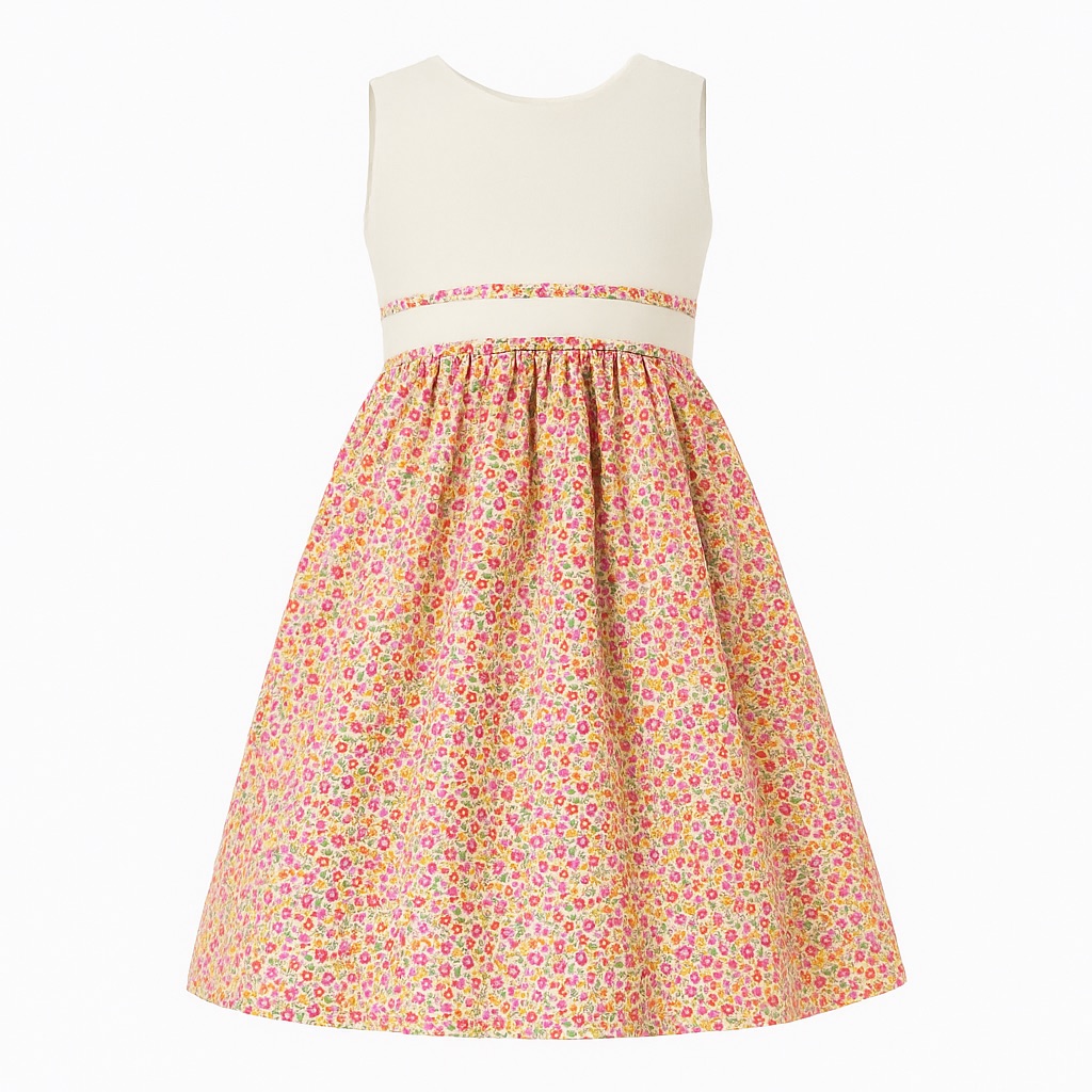 Foto 1 | Vestido Para Niña Chicos Olé 3577 Naranja De Flores